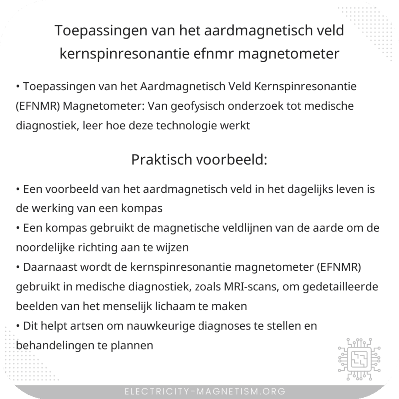 Toepassingen van het Aardmagnetisch Veld Kernspinresonantie (EFNMR) Magnetometer