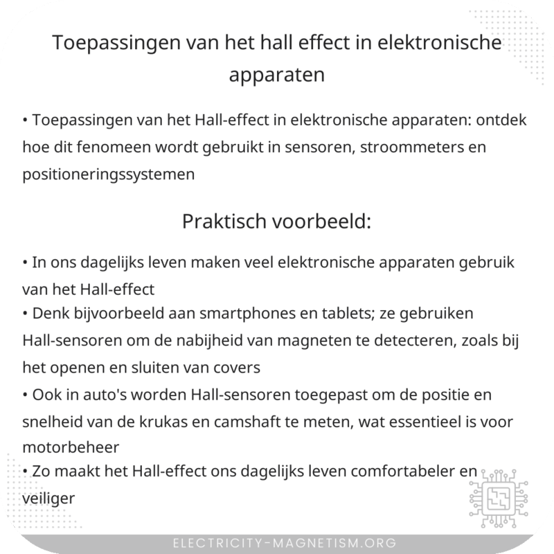 Toepassingen van het Hall-effect in elektronische apparaten