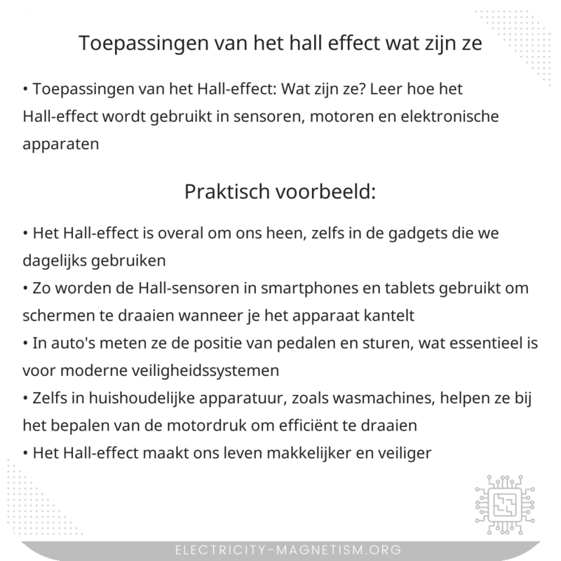 Toepassingen van het Hall-effect: Wat zijn ze?