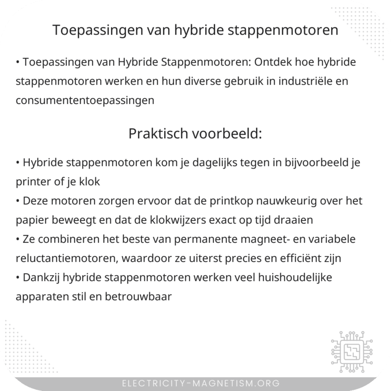 Toepassingen van Hybride Stappenmotoren
