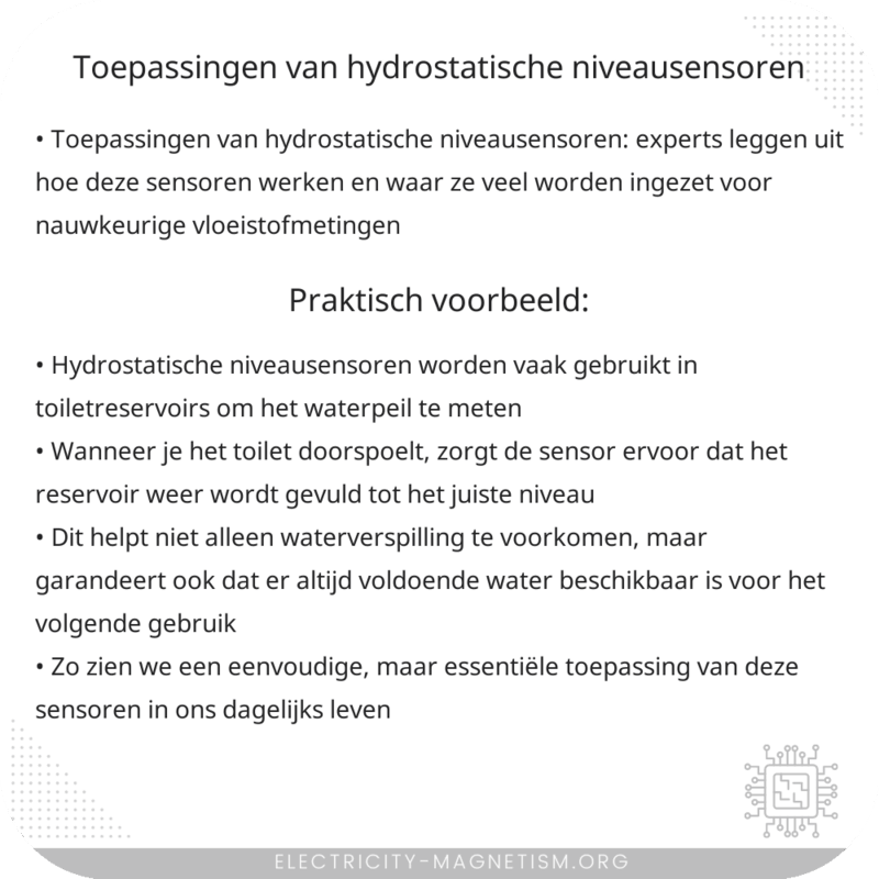 Toepassingen van Hydrostatische Niveausensoren