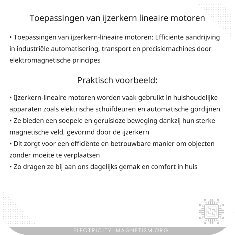Toepassingen van ijzerkern-lineaire motoren