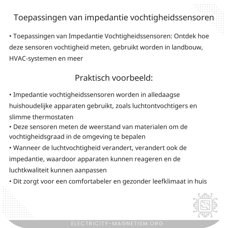 Toepassingen van Impedantie Vochtigheidssensoren