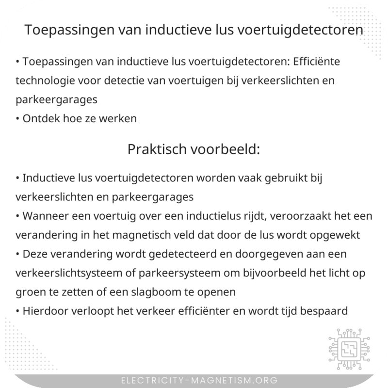 Toepassingen van Inductieve Lus Voertuigdetectoren