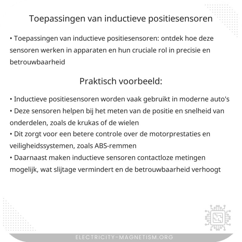 Toepassingen van Inductieve Positiesensoren