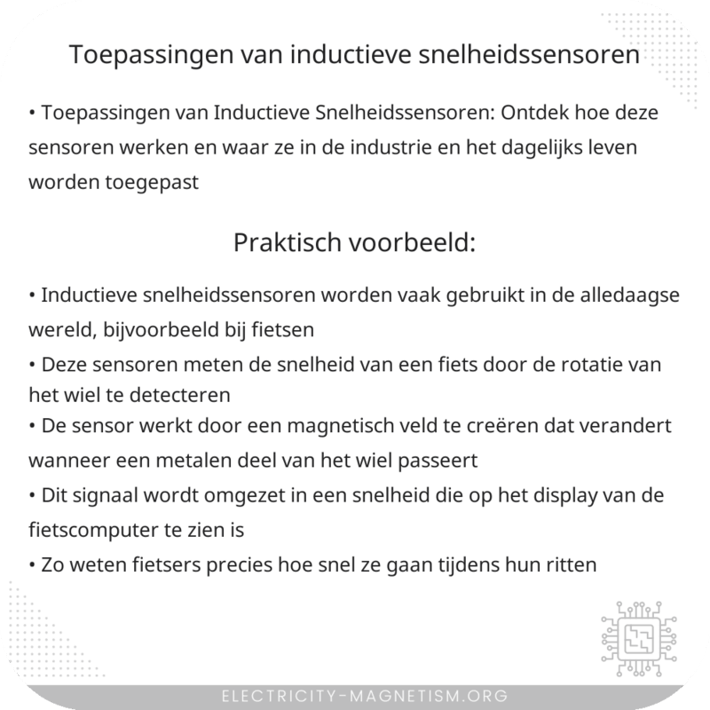 Toepassingen van Inductieve Snelheidssensoren