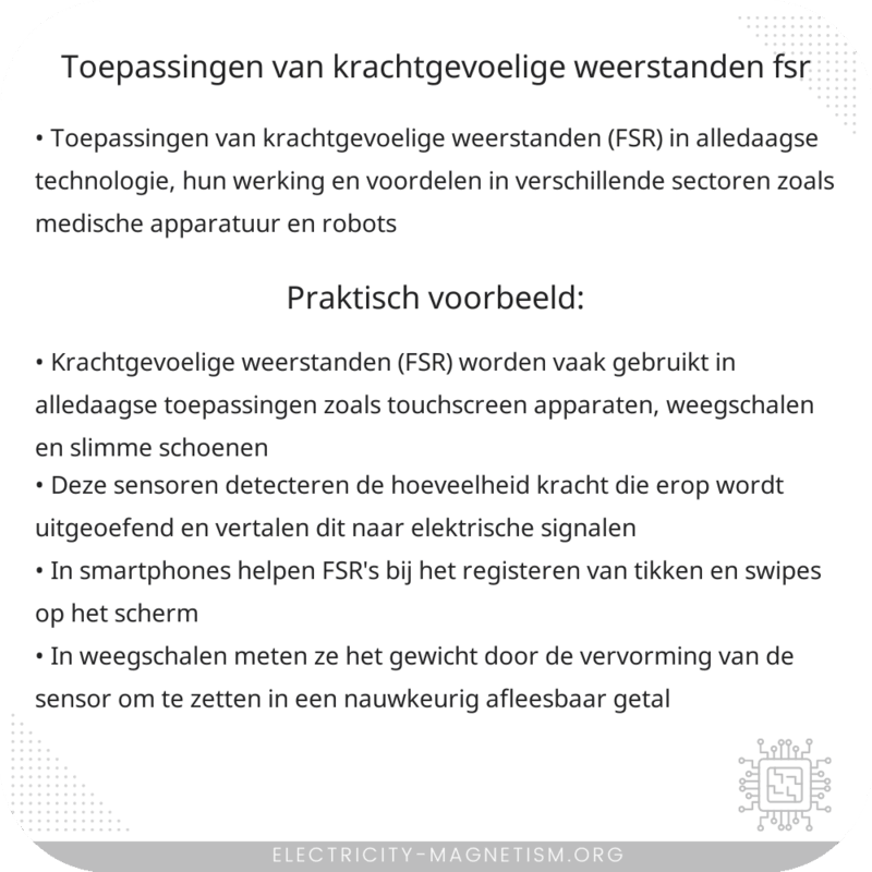 Toepassingen van Krachtgevoelige Weerstanden (FSR)