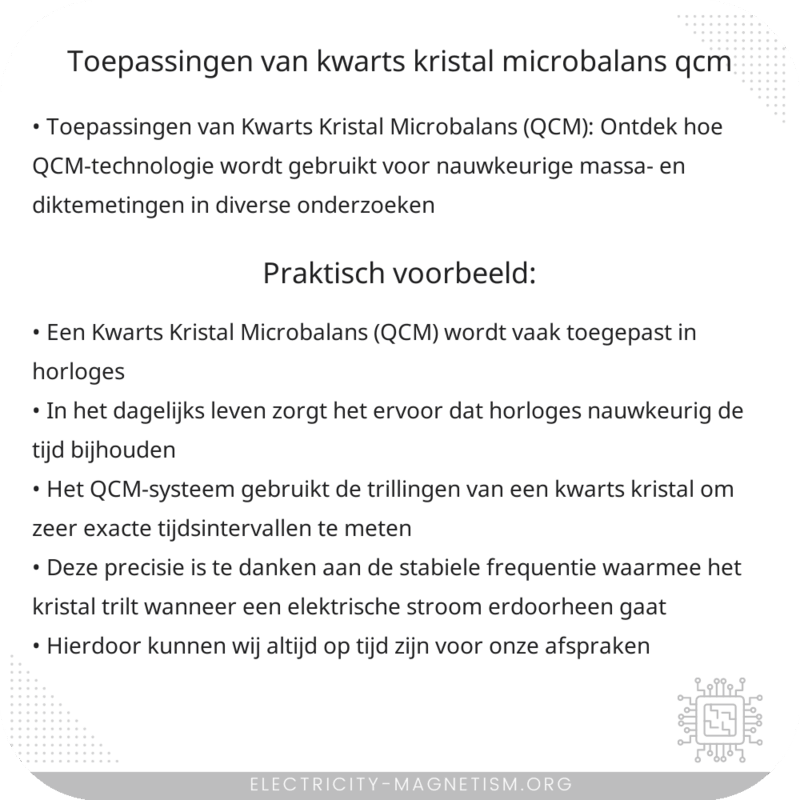 Toepassingen van Kwarts Kristal Microbalans (QCM)