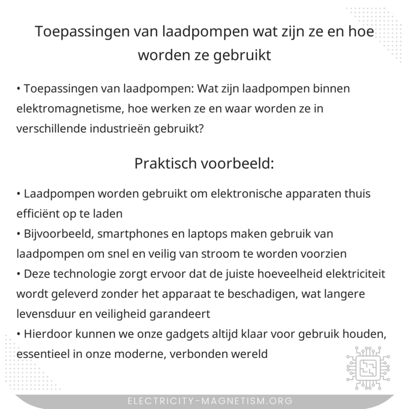 Toepassingen van laadpompen: Wat zijn ze en hoe worden ze gebruikt?