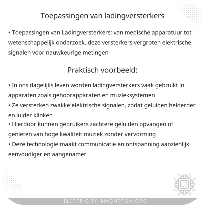 Toepassingen van Ladingversterkers