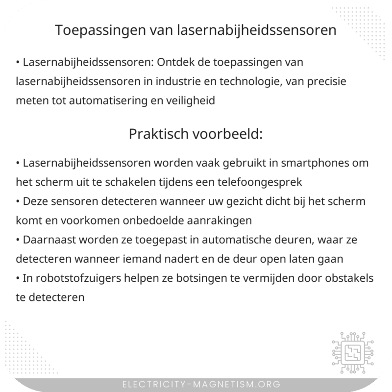 Toepassingen van Lasernabijheidssensoren