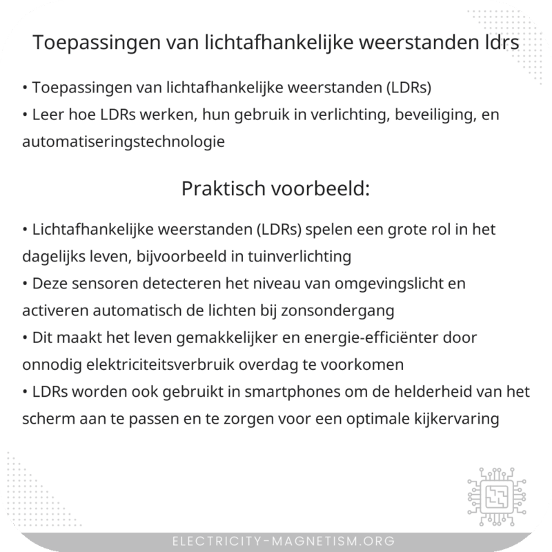 Toepassingen van Lichtafhankelijke Weerstanden (LDRs)