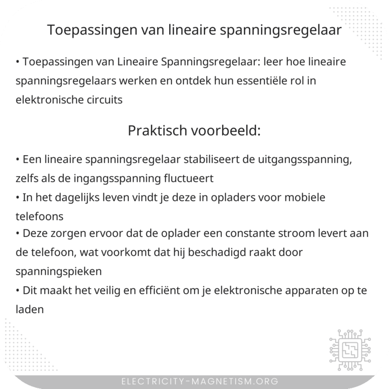 Toepassingen van Lineaire Spanningsregelaar