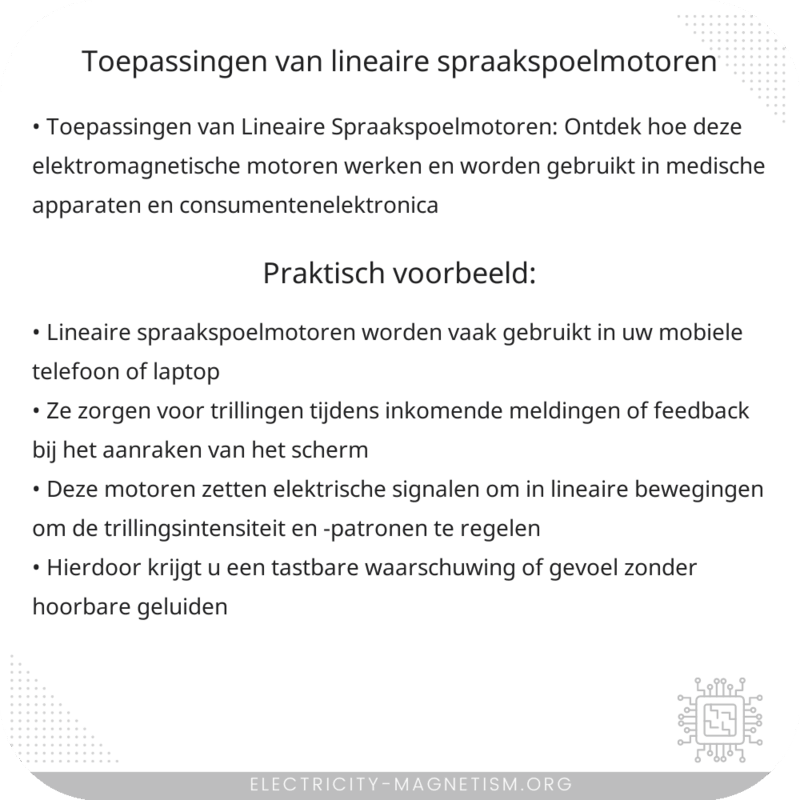 Toepassingen van Lineaire Spraakspoelmotoren
