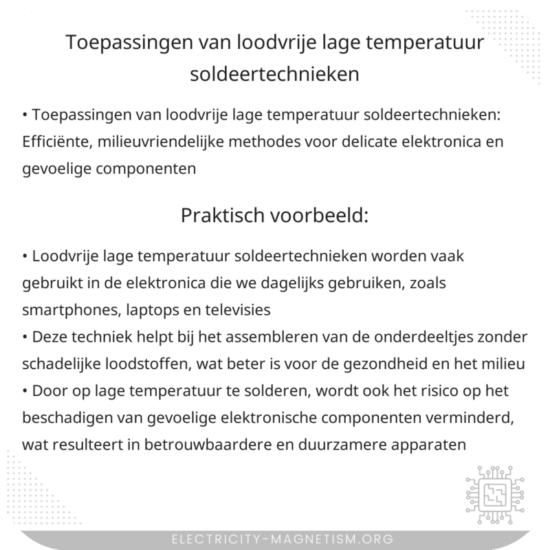 Toepassingen van Loodvrije Lage Temperatuur Soldeertechnieken
