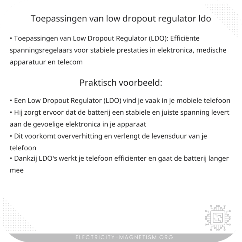 Toepassingen van Low Dropout Regulator (LDO)