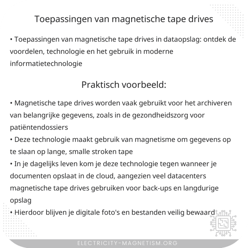Toepassingen van Magnetische Tape Drives