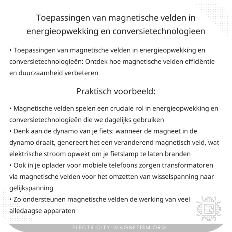 Toepassingen van magnetische velden in energieopwekking en conversietechnologieën