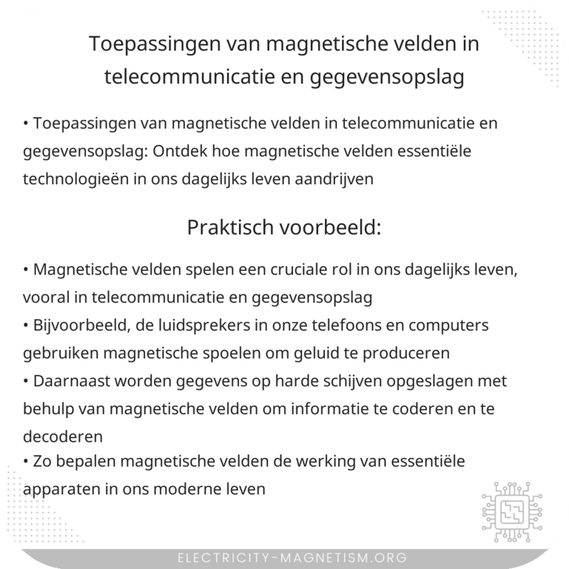 Toepassingen van magnetische velden in telecommunicatie en gegevensopslag