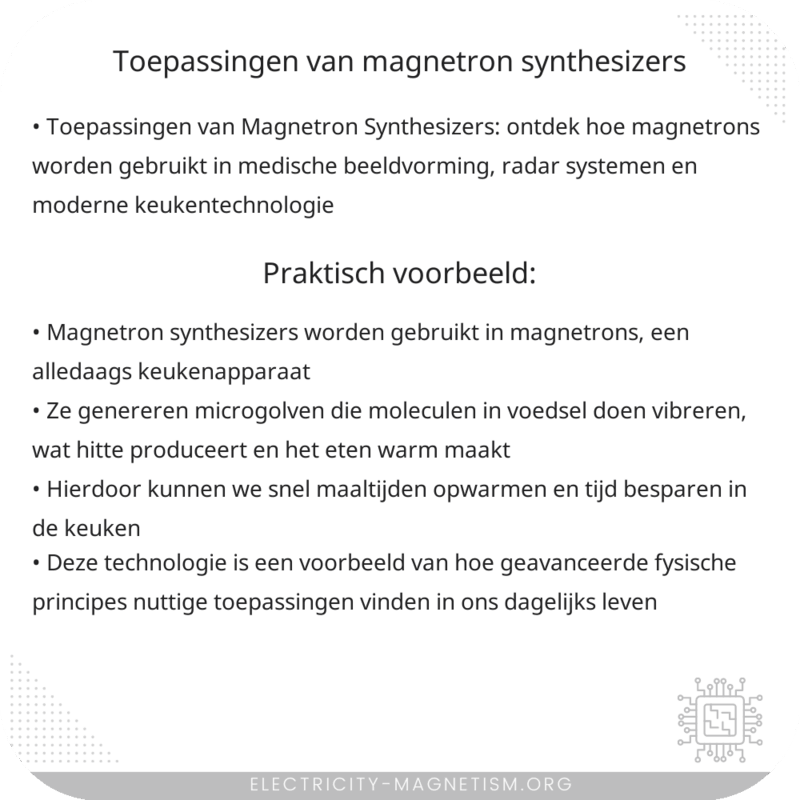 Toepassingen van Magnetron Synthesizers