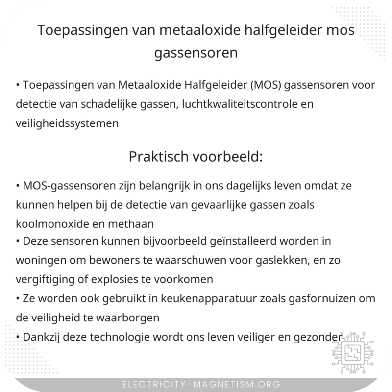 Toepassingen van Metaaloxide Halfgeleider (MOS) Gassensoren
