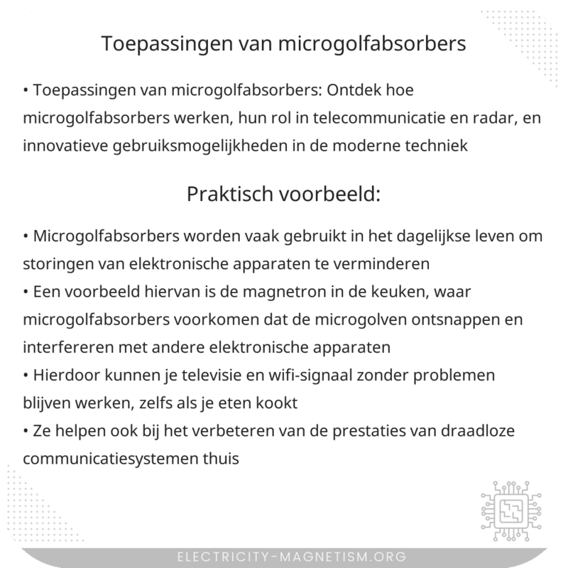 Toepassingen van microgolfabsorbers
