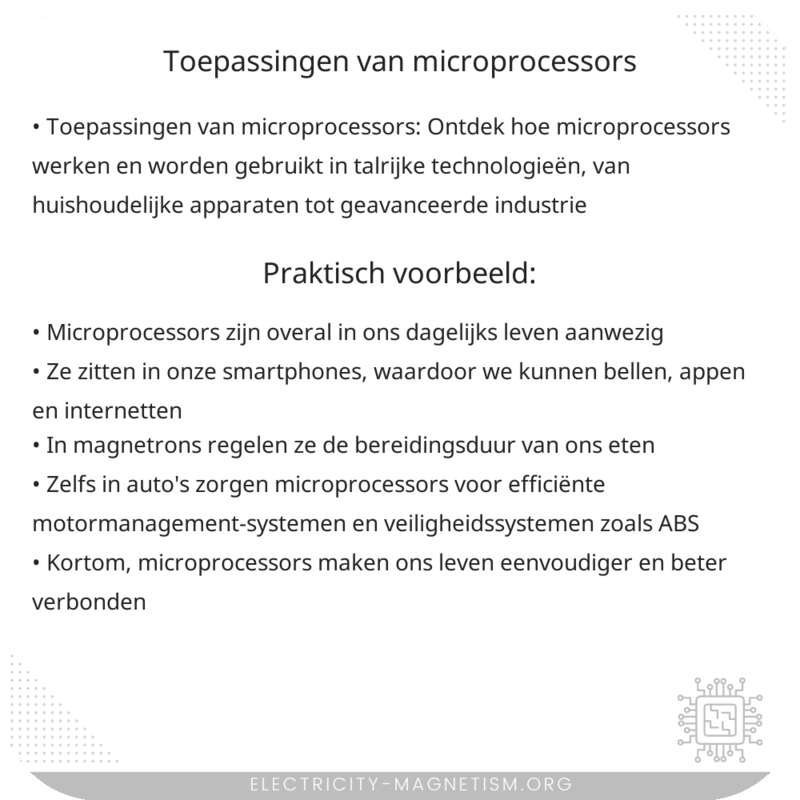 Toepassingen van Microprocessors