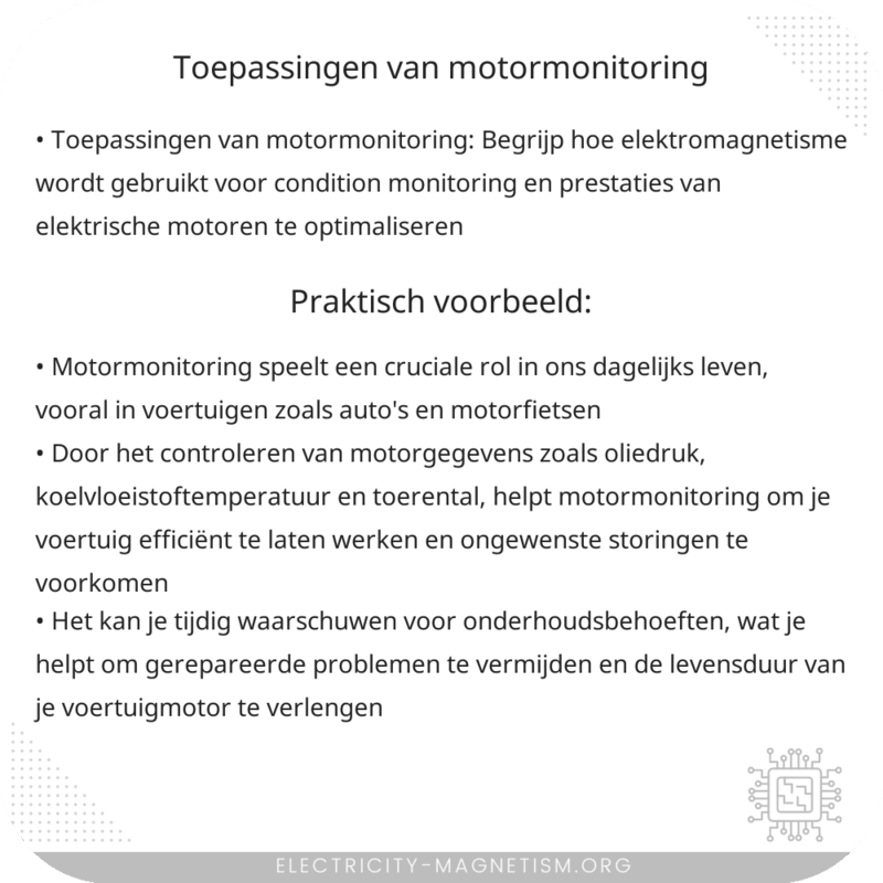 Toepassingen van Motormonitoring