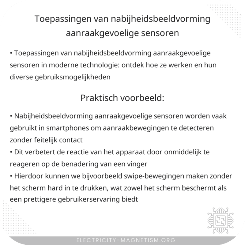 Toepassingen van Nabijheidsbeeldvorming aanraakgevoelige sensoren