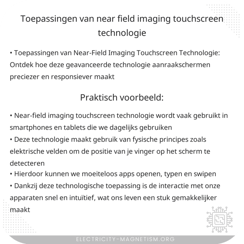 Toepassingen van Near-Field Imaging Touchscreen Technologie