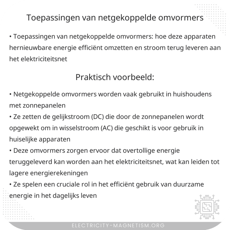 Toepassingen van netgekoppelde omvormers