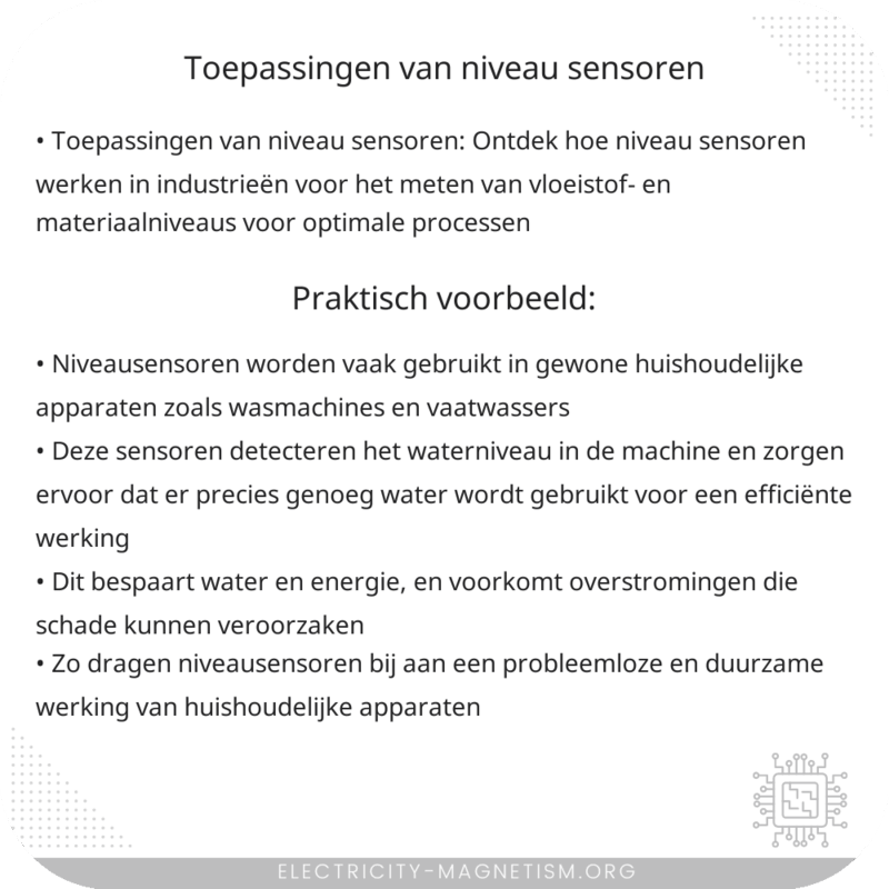 Toepassingen van Niveau Sensoren