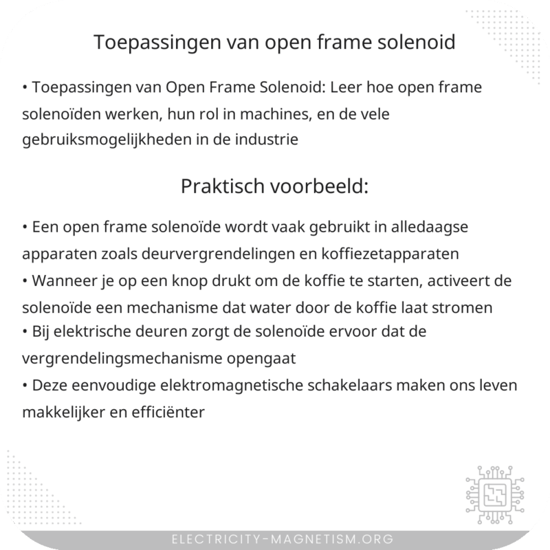 Toepassingen van Open Frame Solenoid