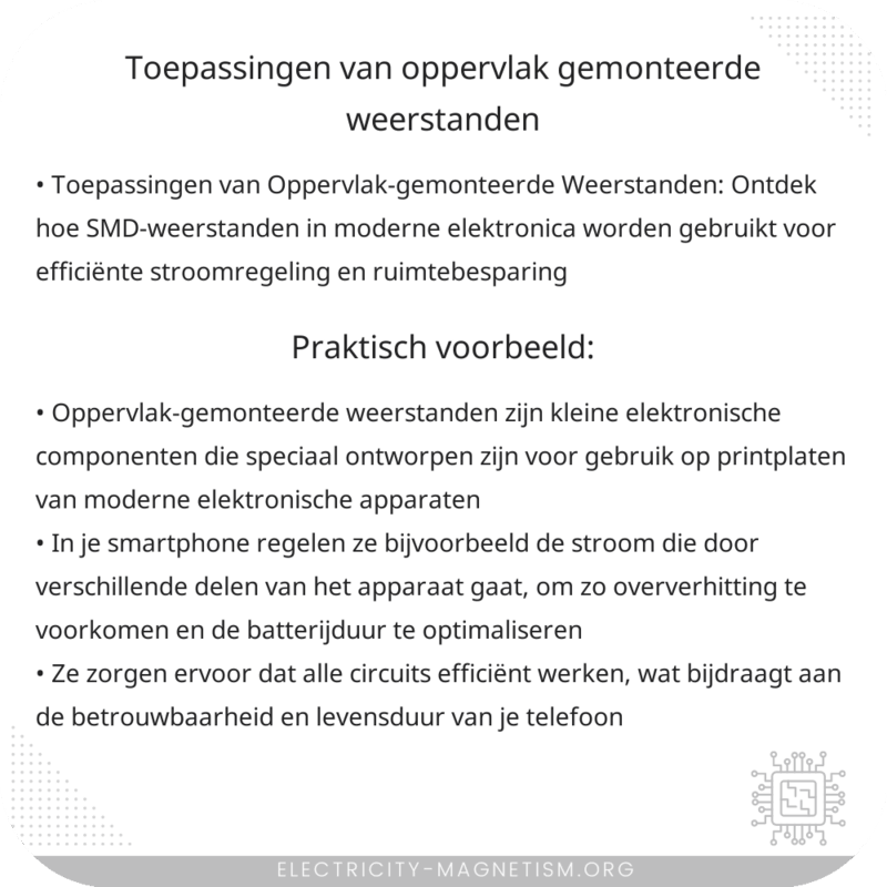 Toepassingen van Oppervlak-gemonteerde Weerstanden