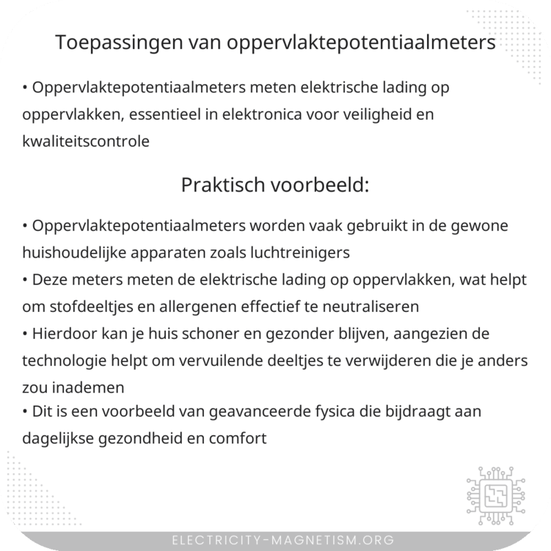 Toepassingen van oppervlaktepotentiaalmeters