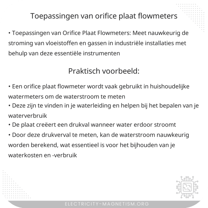 Toepassingen van Orifice Plaat Flowmeters