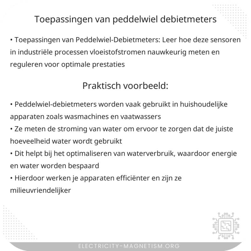 Toepassingen van Peddelwiel-Debietmeters