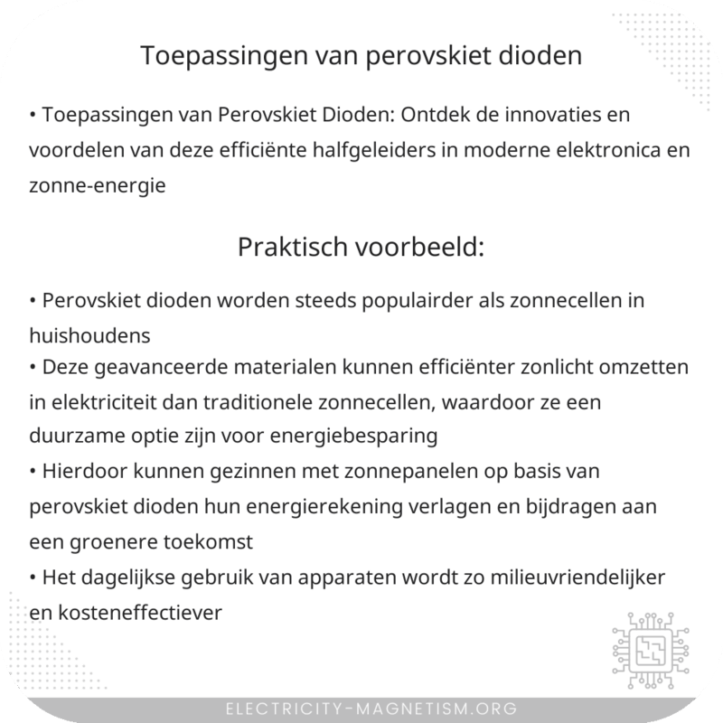 Toepassingen van Perovskiet Dioden