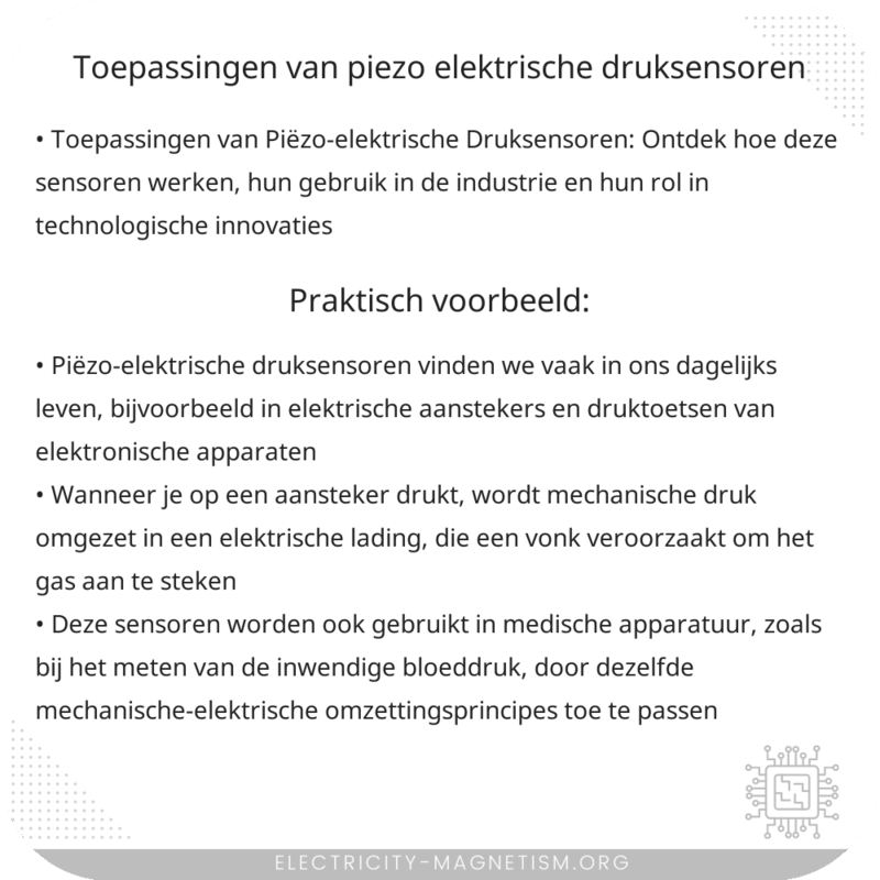 Toepassingen van Piëzo-elektrische Druksensoren
