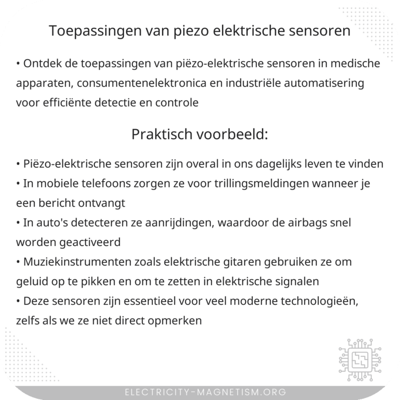 Toepassingen van piëzo-elektrische sensoren
