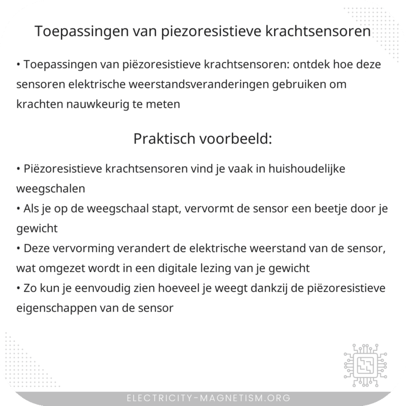 Toepassingen van Piëzoresistieve Krachtsensoren