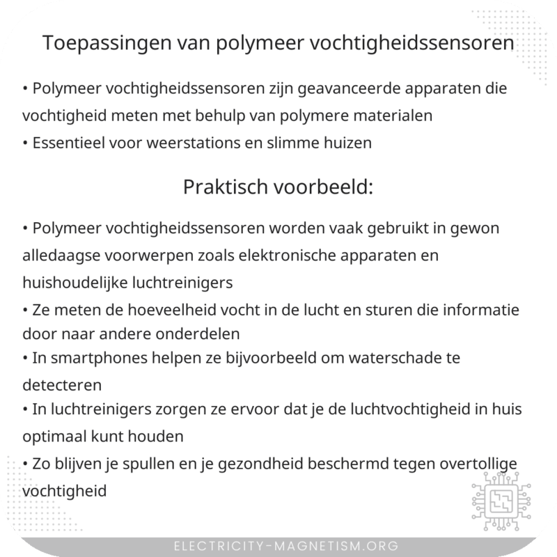 Toepassingen van Polymeer Vochtigheidssensoren