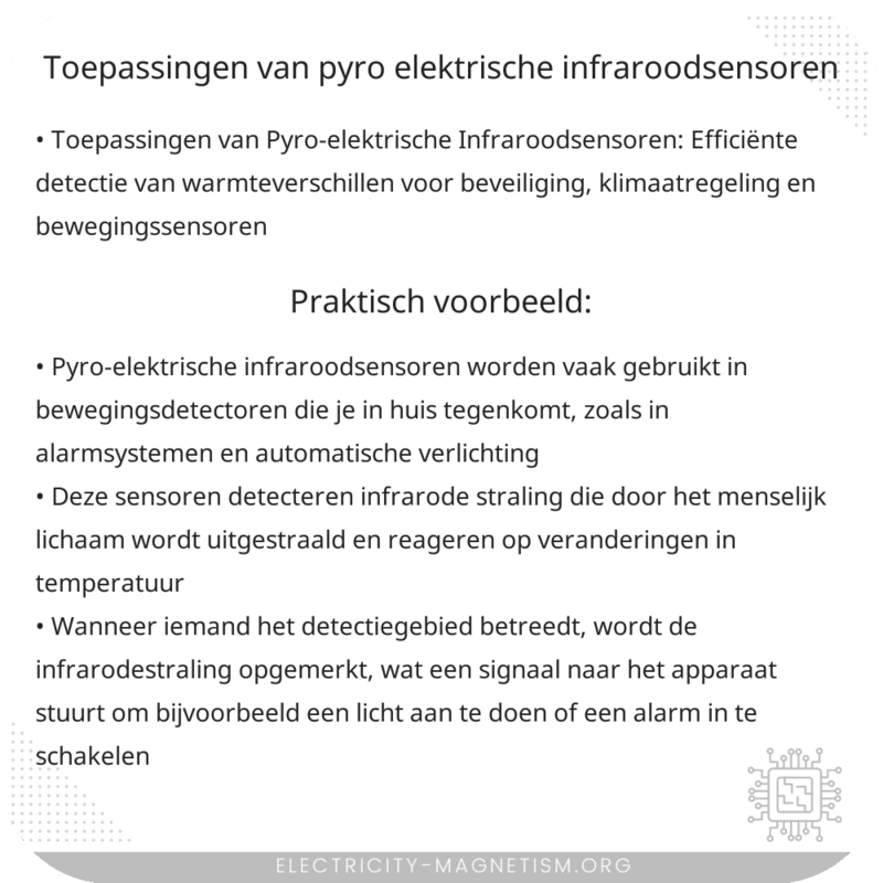 Toepassingen van Pyro-elektrische Infraroodsensoren