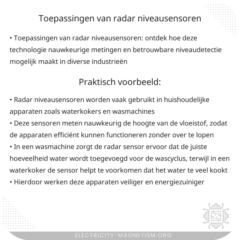 Toepassingen van Radar Niveausensoren