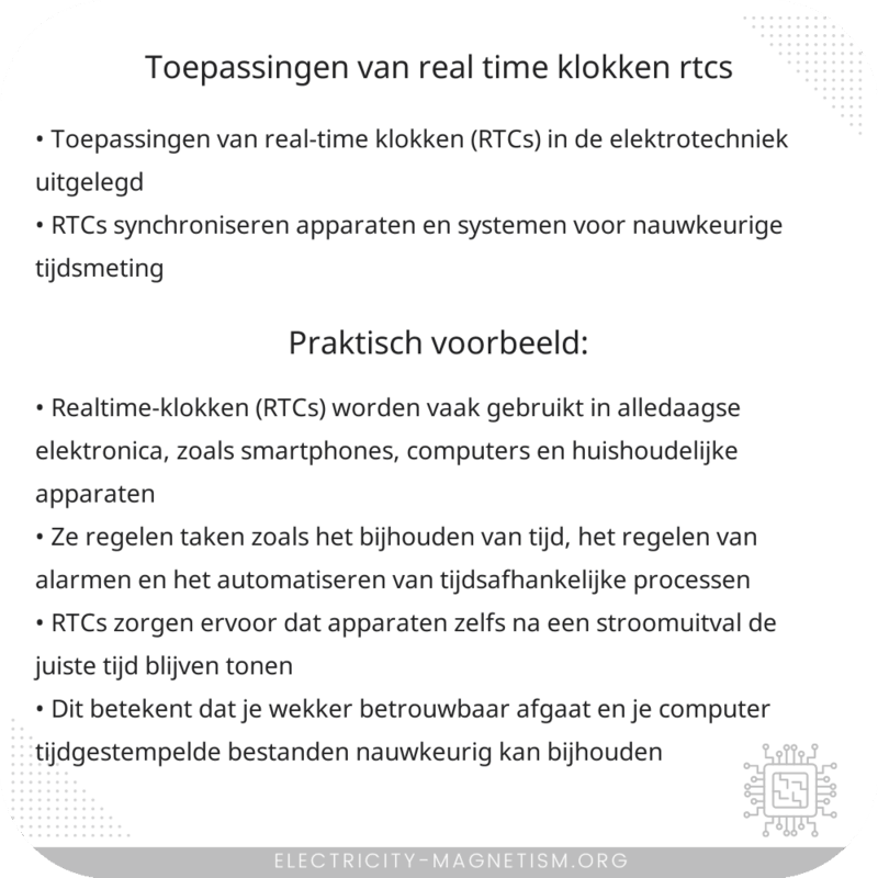 Toepassingen van real-time klokken (RTCs)
