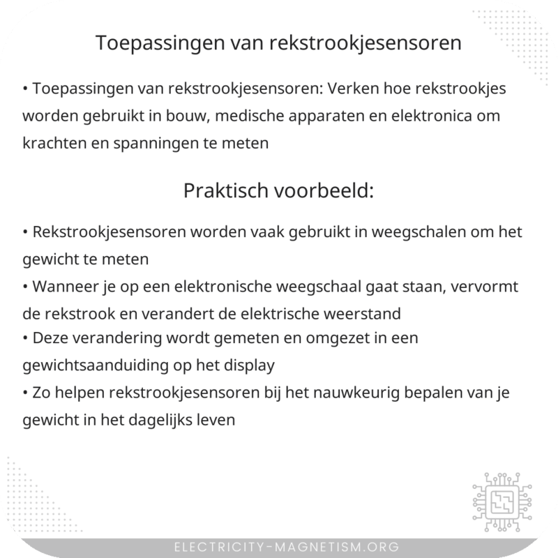 Toepassingen van Rekstrookjesensoren