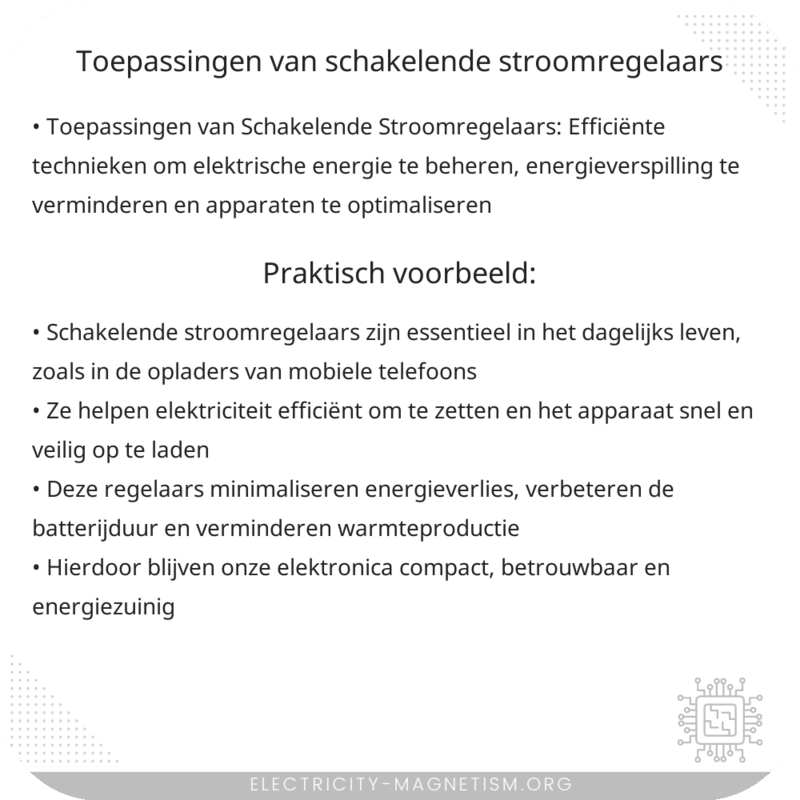 Toepassingen van Schakelende Stroomregelaars