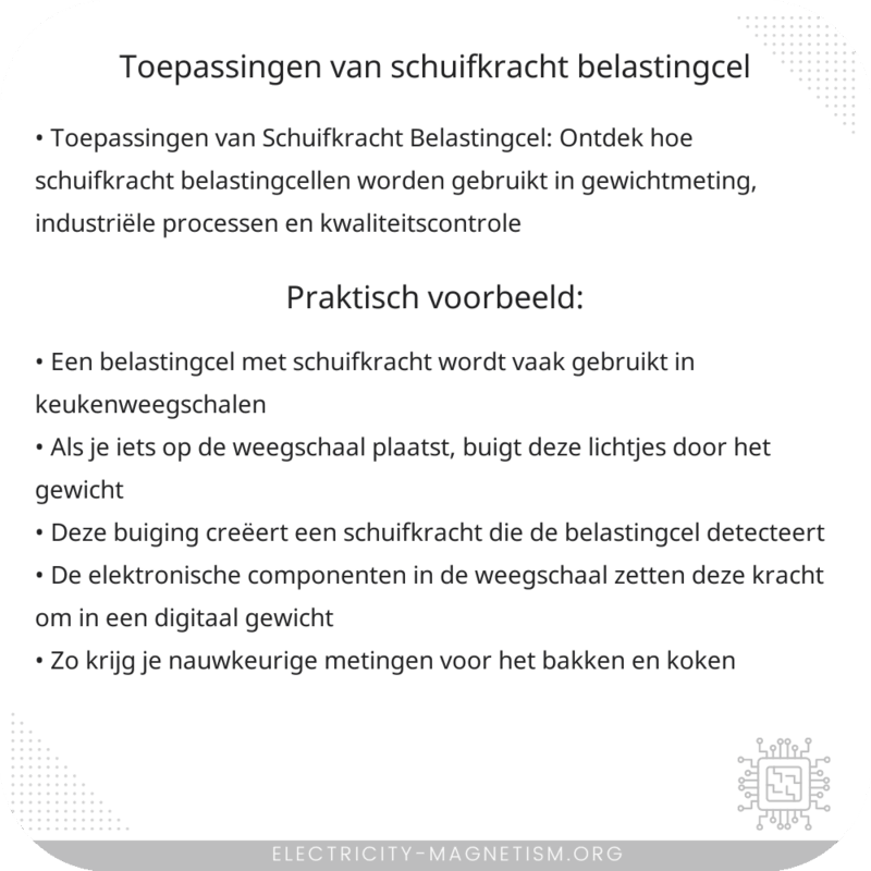 Toepassingen van Schuifkracht Belastingcel