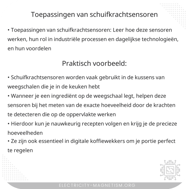 Toepassingen van Schuifkrachtsensoren