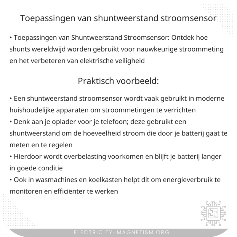 Toepassingen van Shuntweerstand Stroomsensor